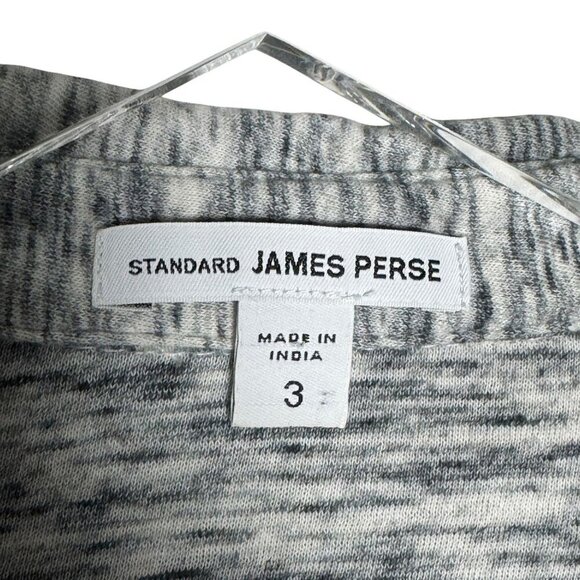 JAMES PERSE melange button down shirt long sleeve womens size 3 heather gray - Picture 5 of 8